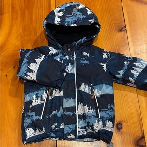 REIMA Finland 92 Blue Ruis R-Tec Printed Waterproof Ski & Snow Jacket Hooded